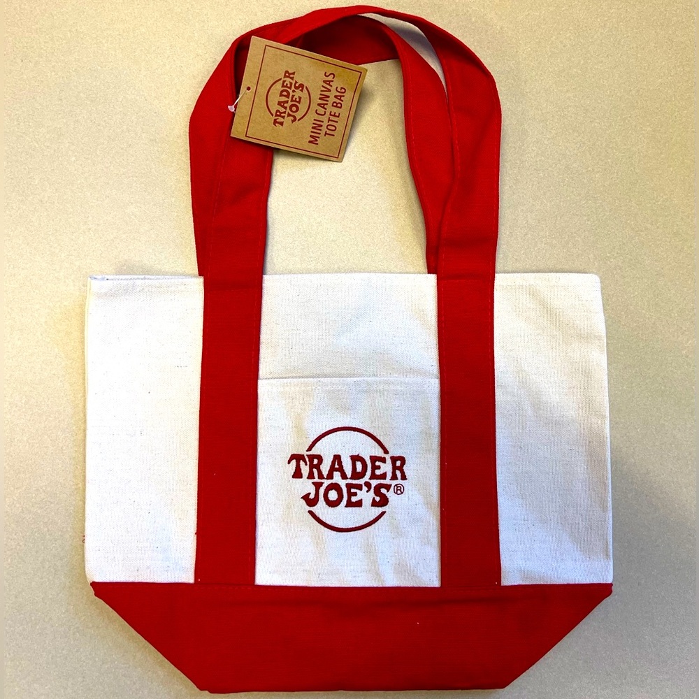 New Trader Joe’s Mini Canvas RED Tote Bag